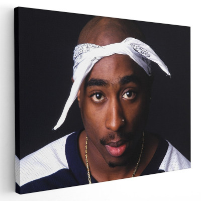 Tablou afis Tupac Shakur 2 Pac cantaret rap 2318 Tablou canvas pe panza CU RAMA 50x70 cm foto