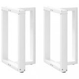 VidaXL Picioare de masă &icirc;n formă de T, 2 buc., alb, 60x35x(72-73) cm, oțel