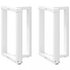 vidaXL Picioare de masă &icirc;n formă de T, 2 buc., alb, 50x35x(72-73) cm, oțel 4013049
