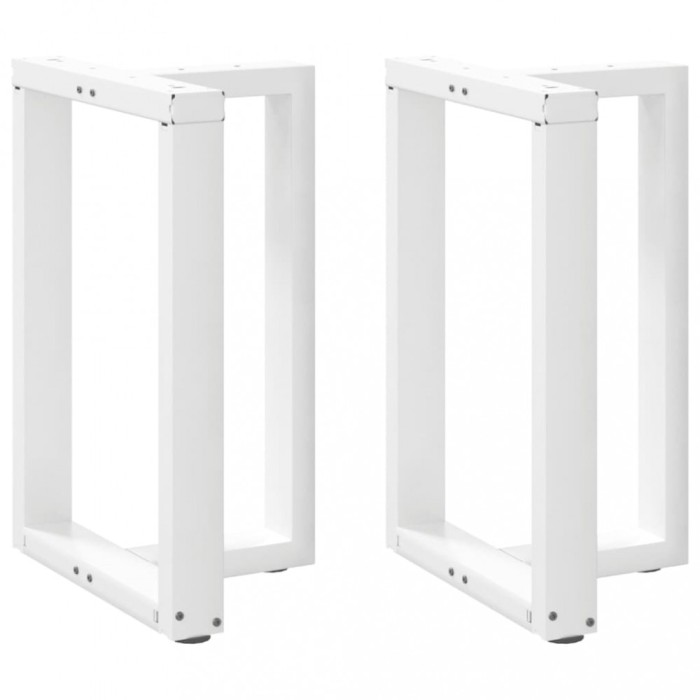 vidaXL Picioare de masă &icirc;n formă de T, 2 buc., alb, 50x35x(72-73) cm, oțel