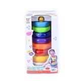 Cumpara ieftin Piramida Muzicala Bebe cu Cercuri Colorate, Jucarie Educativa Stivuire, Sunete, Motricitate, 6+ luni