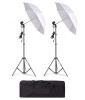 Kit de 2 umbrele albe, 2 trepiezi reglabili 200 cm, fara becuri, geanta de transport inclusa, Dactylion