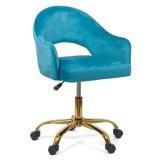 SCAUN DIN CATIFEA PENTRU BIROU CU BAZA AURIE OFF 640 BLEU