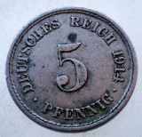 1.315 GERMANIA WWI 5 PFENNIG 1914 A, Europa, Cupru-Nichel