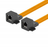 Cumpara ieftin Cablu panglica Ethernet cat 5e, plat si ultrasubtire 0.2 mm, Lanberg 42713, de extensie pe sub ferestre, 2 x RJ45 mama, 44 cm, flexibil