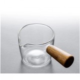 Canita pentru lapte, topping si sosuri, sticla si lemn, 100 ml