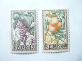 Serie mica Algeria colonie franceza 1950 Fructe 2 val. ( din 3val), Nestampilat