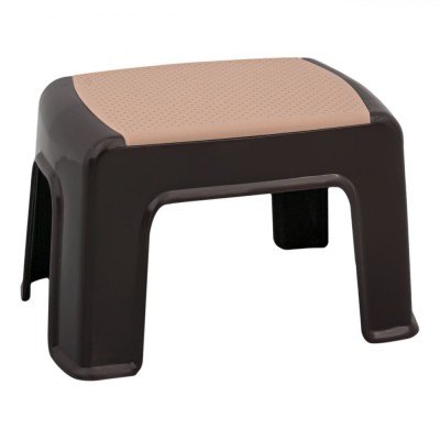 Taburet Plastic, 30x21x21cm, Culoare Maro/Bej, Greutate Maximă 80kg foto