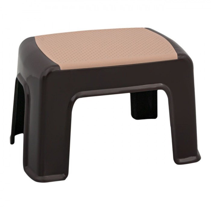 Taburet Plastic, 30x21x21cm, Culoare Maro/Bej, Greutate Maximă 80kg