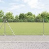 vidaXL &Icirc;mprejmuire Plasa Argintie 0.8 x 25 m Otel + St&acirc;lpi, Gard Metalic, Elemente Gard