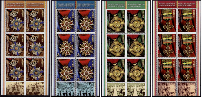 ✅RO 2018 ,LP 2192a ,&quot;Medaliile si decoratiile Razboiului&quot;- mcoli de 6M+2 tab,MNH