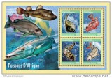 TOGO-2014-PESTI-Bloc cu 4 timbre nestampilate, Nestampilat