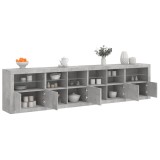 VidaXL Servantă cu lumini LED, gri beton, 283x37x67 cm