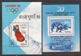 KAMPUCHEA,RUSIA 1988 SPORT J.O. DE IARNA ( 2 colite dt.) MNH, Nestampilat