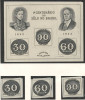 Brazilia 1943 Mi 633/35 + bl 6 MNH - 100 de ani de timbre, Nestampilat