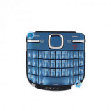 Tastatura Nokia C3 QWERTY, tastatura albastra piesa de schimb KEYP