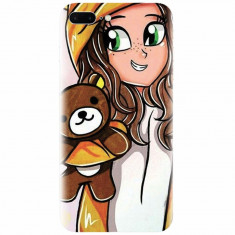 Husa silicon pentru Apple Iphone 7 Plus, Girl With Little Bear