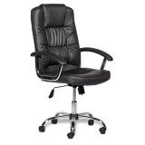 Scaun ergonomic directorial, inaltime reglabila 108-118 cm, sarcina maxima 150 kg, piele ecologica, negru, ProCart