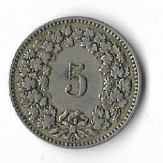 Moneda 5 rappen 1907 - Elvetia