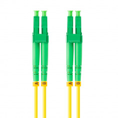 Cablu retea fibra optica cu lungime 10 m si conectori LC APC-LC APC, Lanberg Z43322, SM, DUPLEX 3.0MM G657A1 LSZH, galben