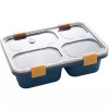 Recipient tip cutie pentru pranz, 4 compartimente, capacitate de 1200 ml, Gonga&reg; Albastru