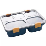 Cumpara ieftin Recipient tip cutie pentru pranz, 4 compartimente, capacitate de 1200 ml, Gonga&reg; Albastru