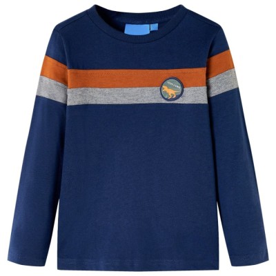Tricou pentru copii cu m&amp;acirc;neci lungi, bleumarin, 104 12850 foto