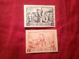 Serie Belgia 1945 - Ajutor pt Razboi , 2 valori , pete pe guma