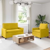 vidaXL Set de canapea 2 pcs Galben Catifea 3417031