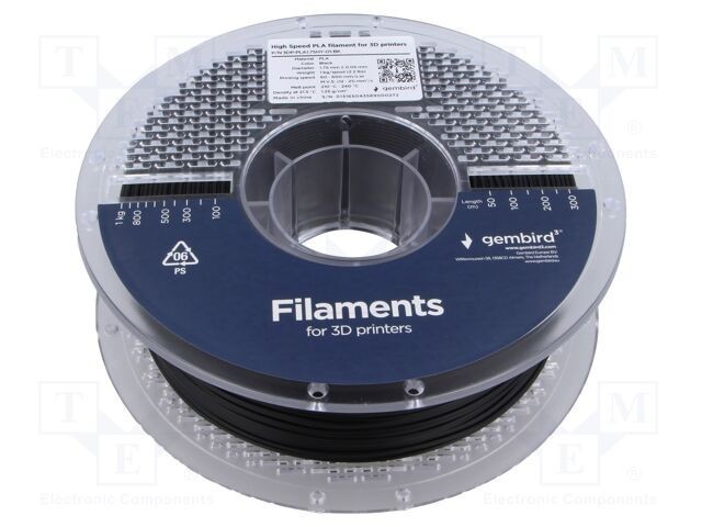 Filament PLA 1,75mm negru 1kg High Speed GEMBIRD
