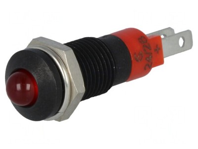 Lampă LED Control Roșie 24-28VDC &amp;Oslash;8.2mm IP40 Metal foto