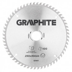 Disc circular vidia, pentru aluminiu, 100&amp;nbsp;dinti, 250x30 mm, Graphite&amp;nbsp; foto