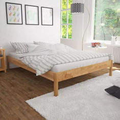 Cadru de pat din lemn masiv de stejar, 180 x 200 cm, natural foto