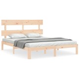Cumpara ieftin Cadru de pat cu tablie, king size, lemn masiv