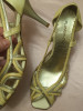 Pantofi de dama aurii, de gală, 36, Auriu, Cu toc