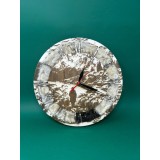 Ceas de perete din lemn si lana , design rustic, artizanal