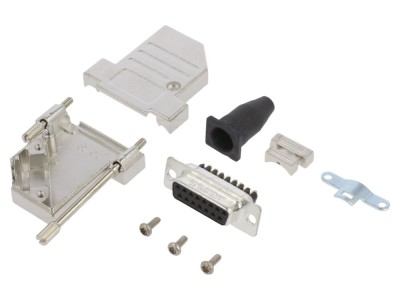 Conector D-Sub 15 pini mamă 45&amp;deg; pe cablu foto