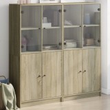 vidaXL Bibliotecă cu uși stejar sonoma 136x37x142 cm lemn compozit