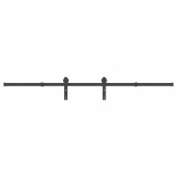 Cumpara ieftin Set feronerie pentru usi glisante, negru, 213,5 cm, otel