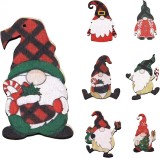 Set de 7 decoratiuni de Craciun DYWW, lemn, multicolor, 9 x 8 cm
