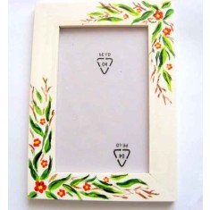 Rama foto din lemn decorata cu model floral, 15412