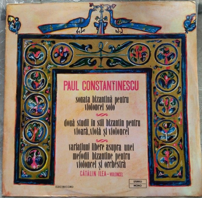 DISC LP:PAUL CONSTANTINESCU-SONATA BIZANTINA/DOUA STUDII/VARIATIUNI/STM-ECE01188