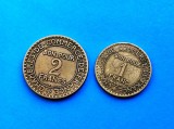 Monede Franta 1922: 1 Franc si 2 Francs, Stare Buna - Numismatica