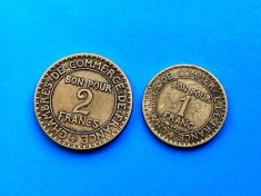 2 Monede 1Franc si 2 Francs 1922 Franta