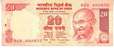 B11 11 - Bancnota foarte veche - India - 20 rupii - 1997