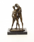 Doi barbati - statueta erotica pe soclu din marmura EC-22, Bronz, Nuduri