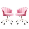 Set de 2 scaune de birou, modern, din catifea, elegant, rotativ, roz, buz, Oem
