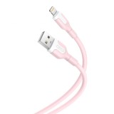 Cumpara ieftin Cablu Date si Incarcare USB-A - Lightning XO Design NB212, 18W, 1m, Roz