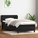 vidaXL Pat box spring cu saltea, negru, 80x220 cm, catifea 3317465