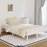 Cadru de pat, alb, 120x200 cm, lemn masiv de pin, vidaXL